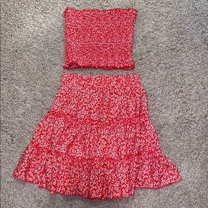 SHEIN Two Piece Matching Set Bandeau and Skirt